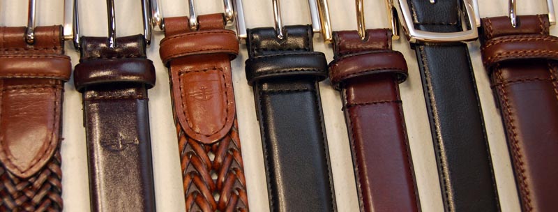 A range of brown and black belts.